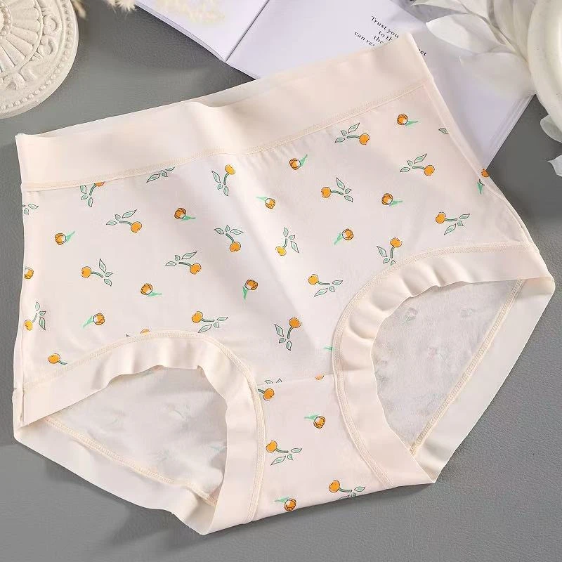 莫代尔内裤女士无痕高腰女生透气裸感少女高弹大码200斤胖mm短裤