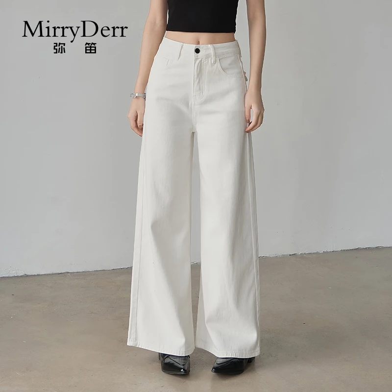 MirryDerr/弥笛纯棉阔腿牛仔裤女2025夏季新款宽松显瘦百搭直筒裤