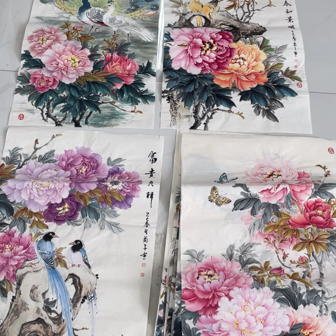 九***)国画何福菊老师绘画