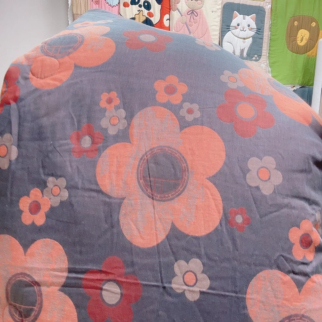 宝宝绒孤品双层纱灰太阳花200/230