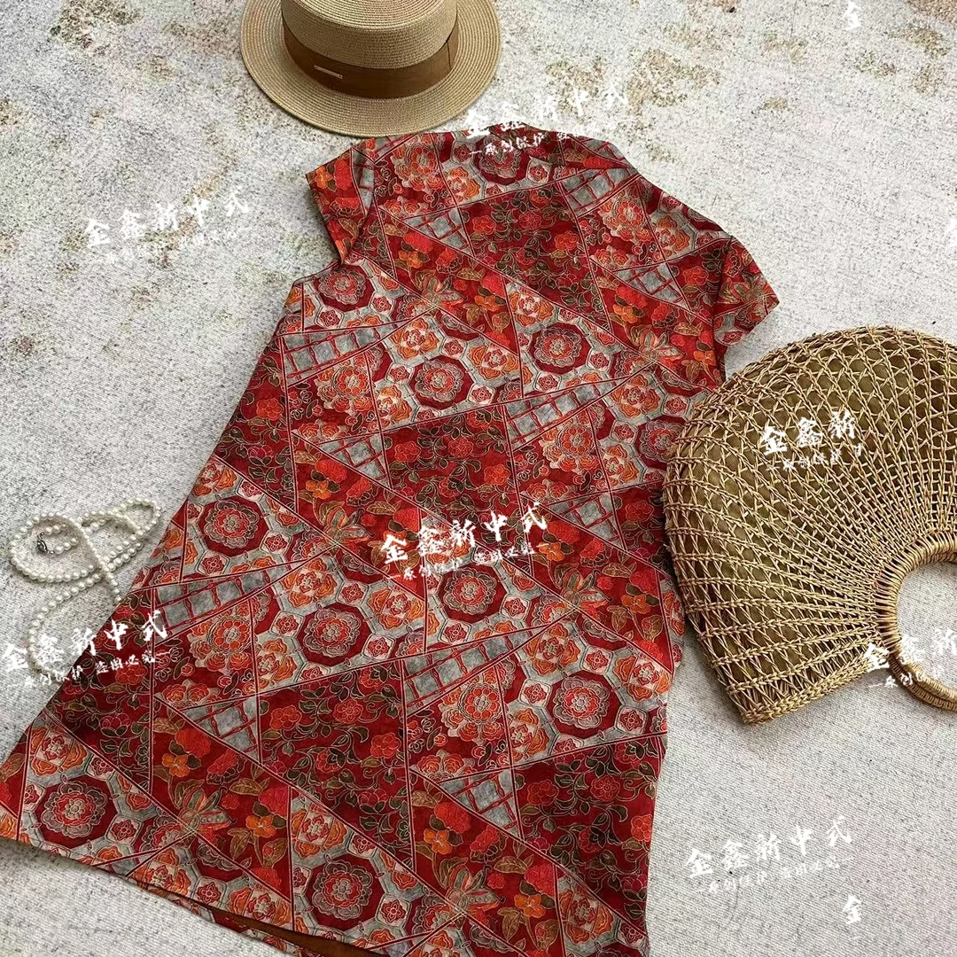 【胭脂海棠】 2025年春夏款新款花色新中式斜襟马甲C2647