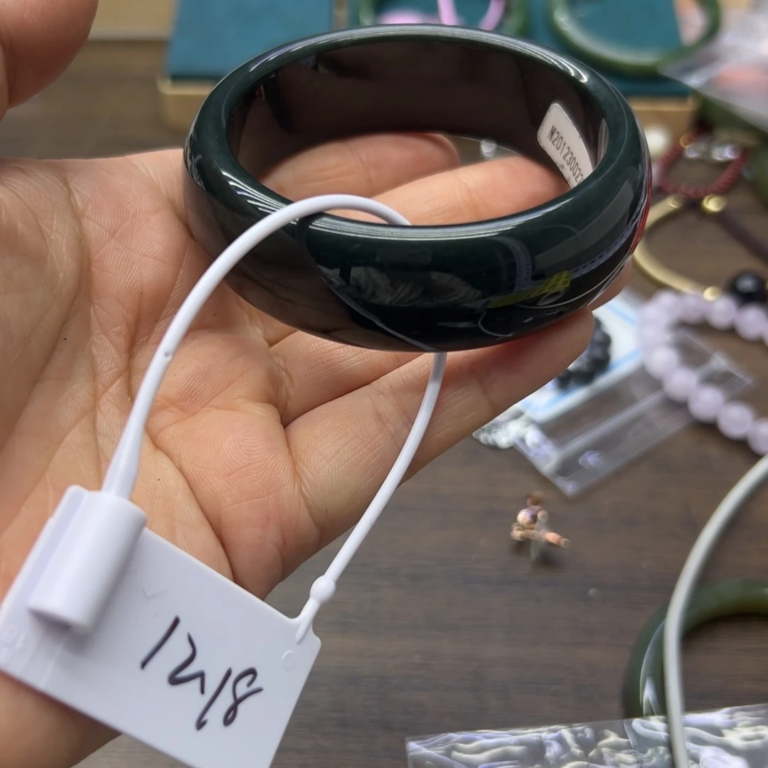 和田玉未镶嵌手镯60.3圈围538