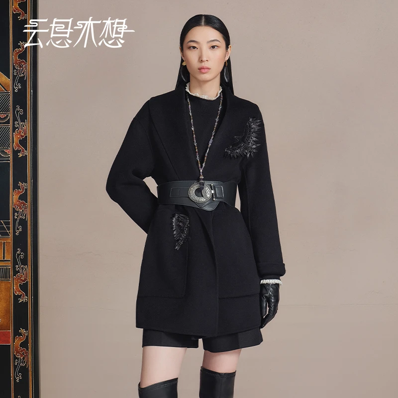 Ysimo-X云思木想 羊毛山羊绒混纺毛呢外套13758