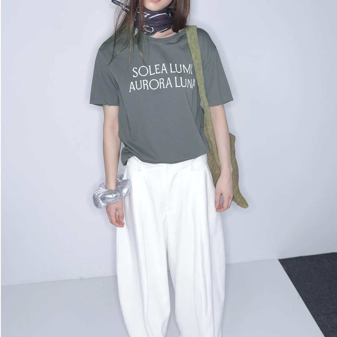 DNCY简约字母印花短袖T恤夏季潮流时尚圆领体恤DA51100009