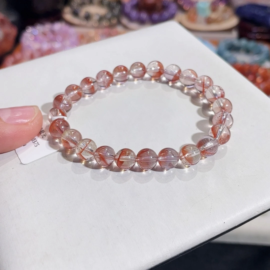 水晶手链未镶嵌紫金玫瑰极光7.6mm