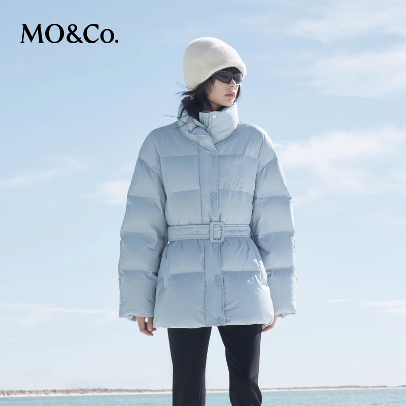 MOCO羽绒服冬远红外发热高领90%鹅绒附腰带MBD4EINT02
