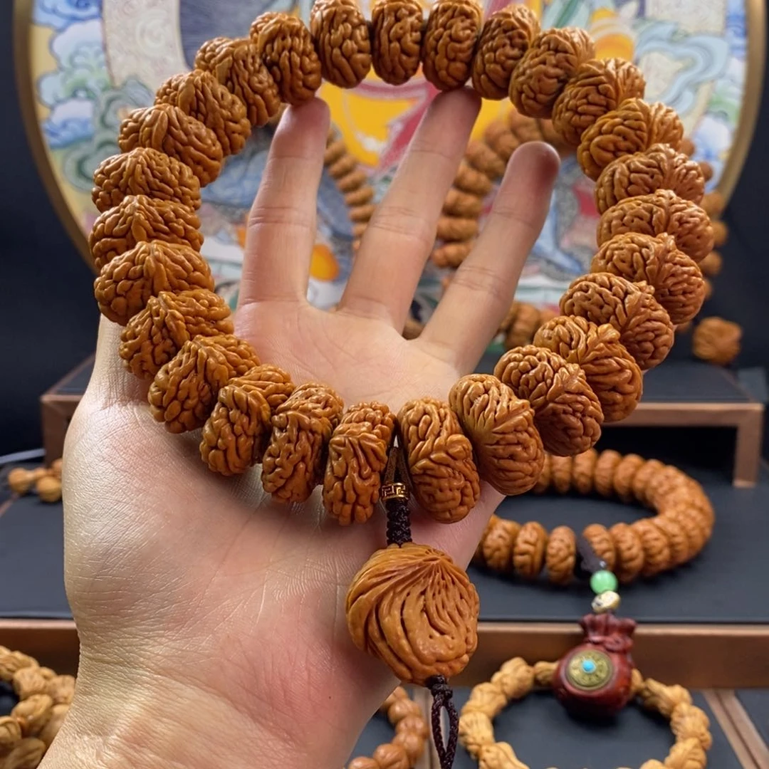 桃核手串龙纹桃核麒麟