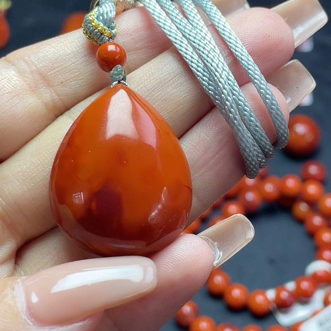 海***空南红玛瑙未镶嵌吊坠原矿南红吊坠