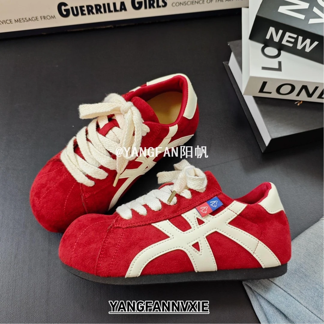 YANGFAN阳帆YANGFAN阳帆2025秋季新款阿甘鞋女红色休闲运动鞋子百