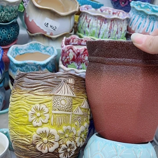 多肉绿植陶瓷花盆9.9包邮