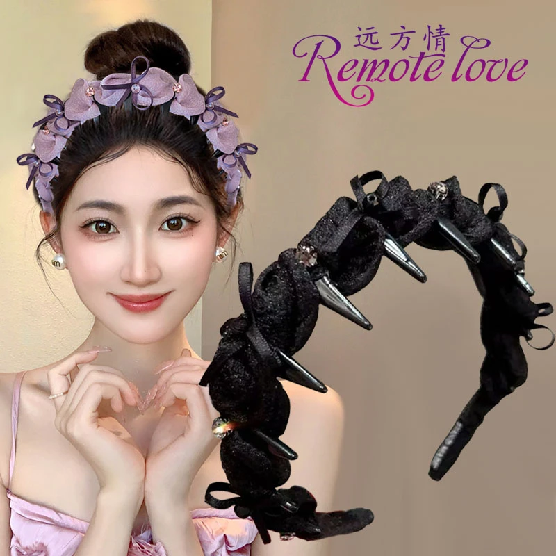 remote love/远方情超仙气质纱纱波浪发箍春夏公主风发饰T2554