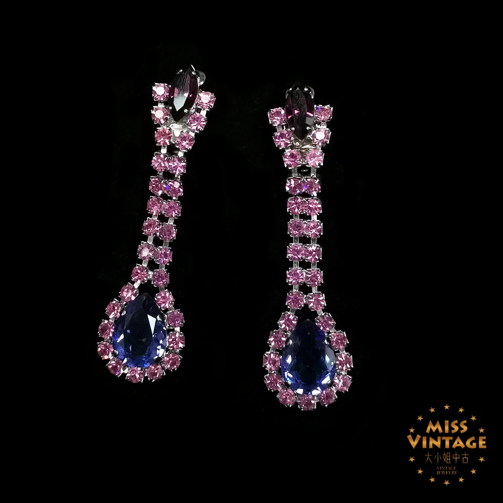 CARIO ZINI粉紫冰糖雀翎耳夹[1501241-015]