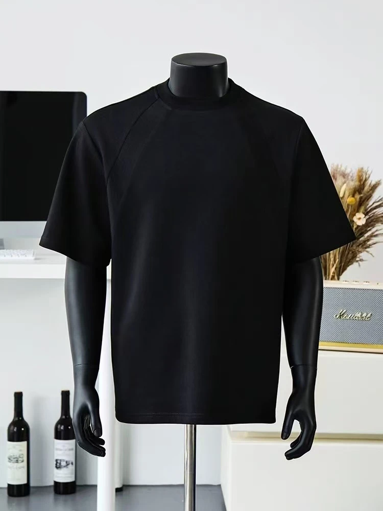 280g空气层 重磅短袖t恤男夏季cleanfit抗皱宽松美式boxy正肩体恤