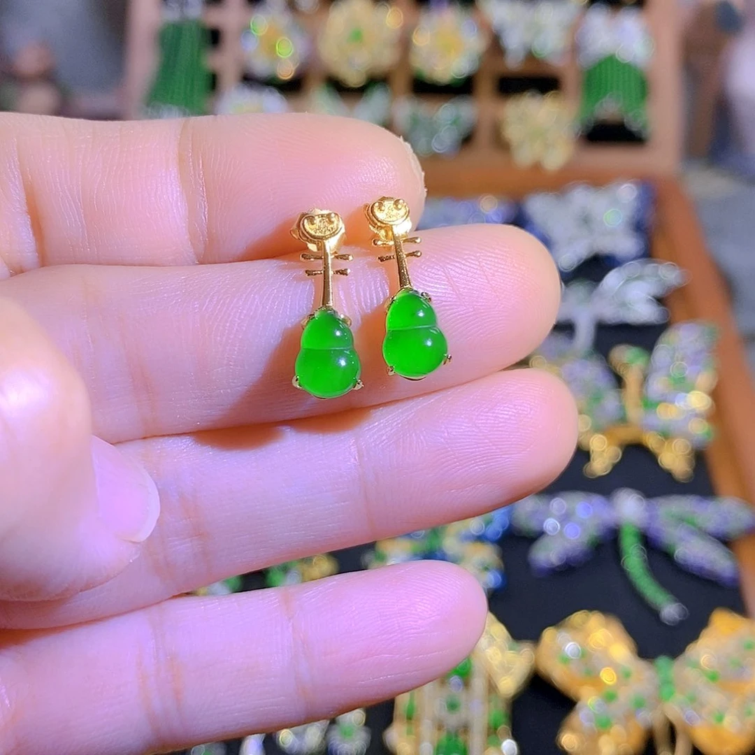 吊坠(不含链)银S925镶嵌翡翠