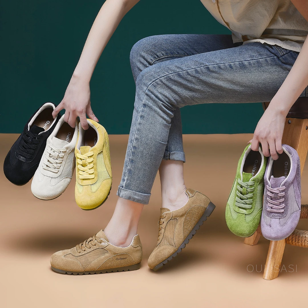 | 凝光隙 | 3公分 云朵底 真皮女鞋春季新款原创爆裂纹皮透气 555