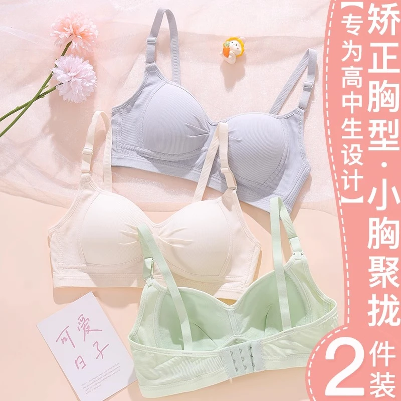高中生少女内衣女初中学生三阶段青春发育期纯棉定型杯调整文胸罩