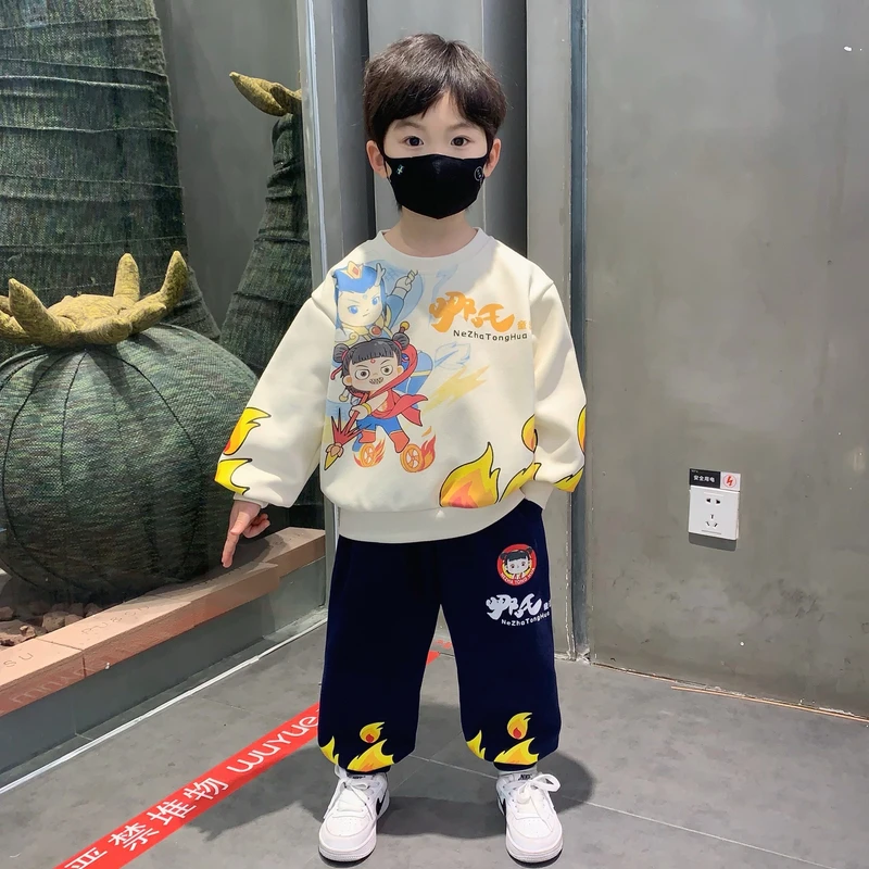 哪吒敖丙衣服男童春装套装2025新款春秋帅气宝宝时髦炸街卫衣儿童