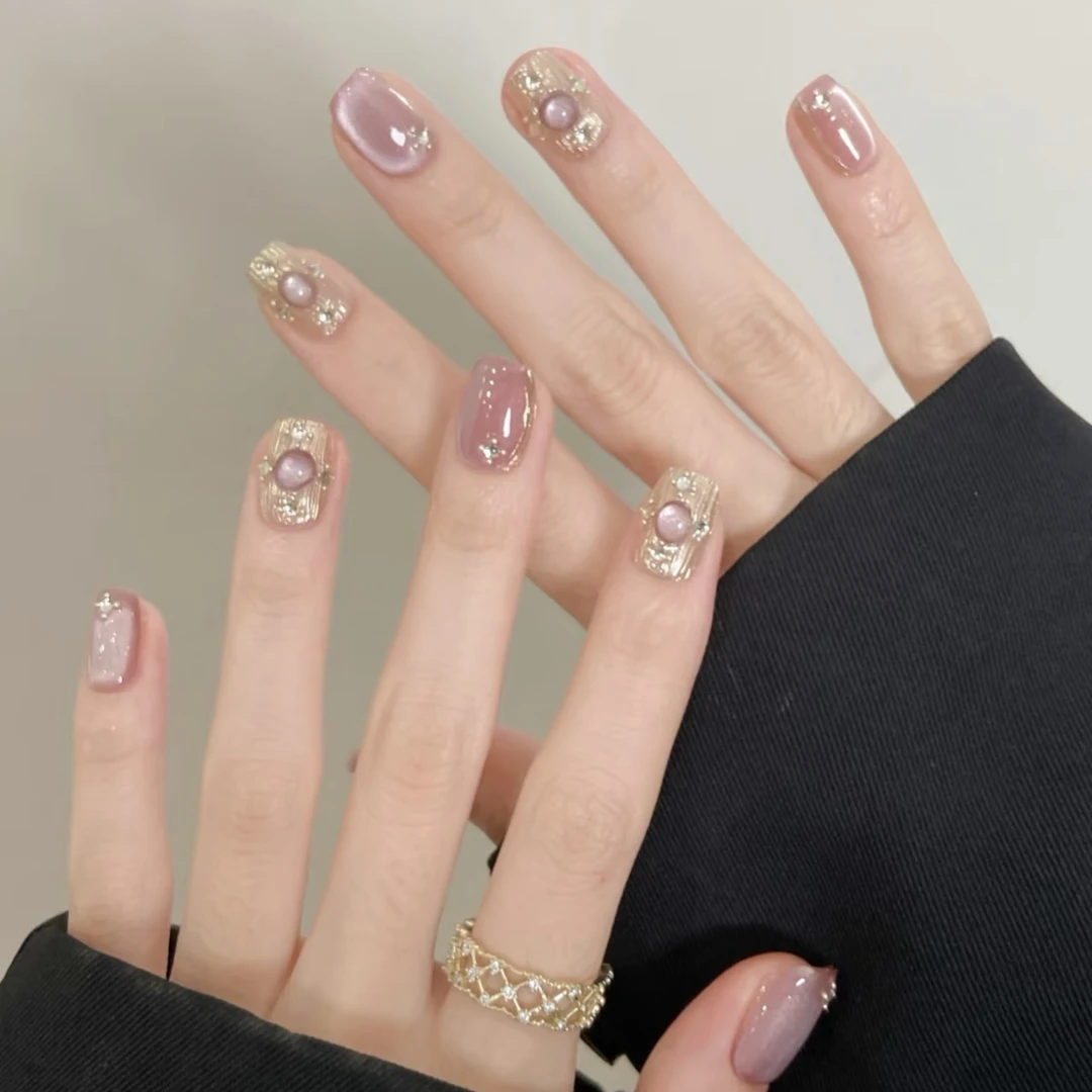 【桃之甜梦】轻奢贵气显白纯手工穿戴甲