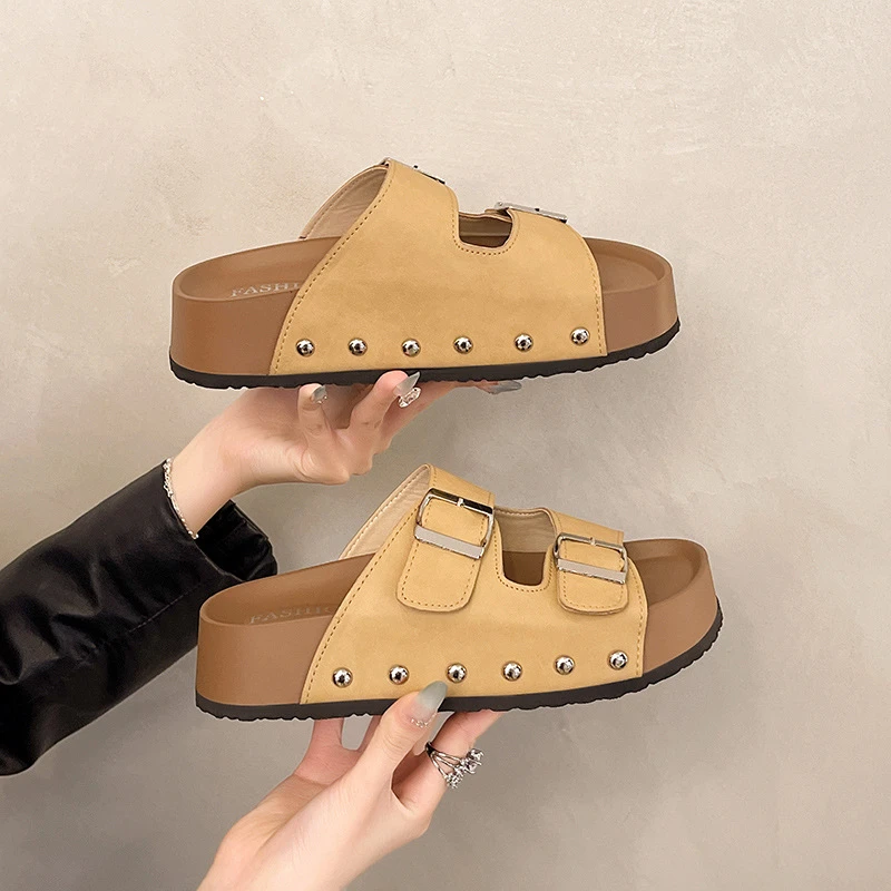 勃肯拖鞋女夏外穿高级感2025新款沙滩凉鞋厚底防滑超火时尚凉拖鞋