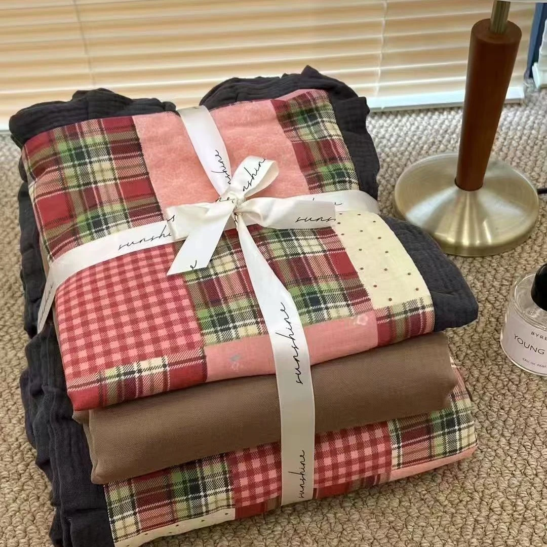 2025新品-纯棉全棉双层纱四件套花边套件