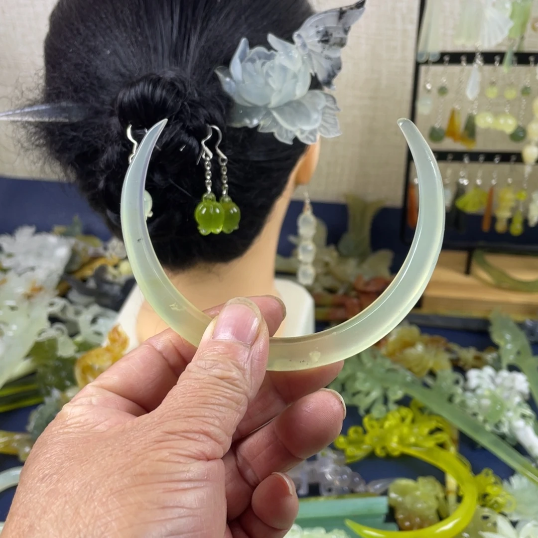 蛇纹石玉未镶嵌发饰