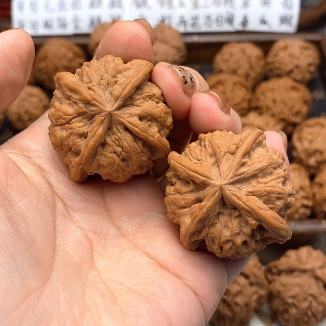 I***粥文玩核桃把件213号雨花石正四