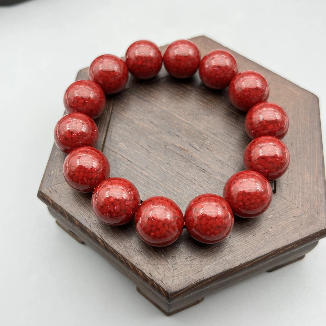 含辰砂工艺品JT365-晶体全透手链男女款16mm