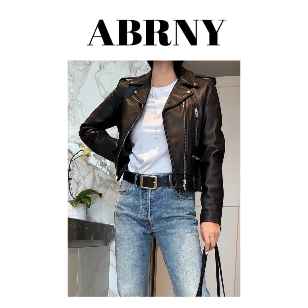 许小黑【哈雷少女】欧美时尚修身酷帅风真皮皮衣9661