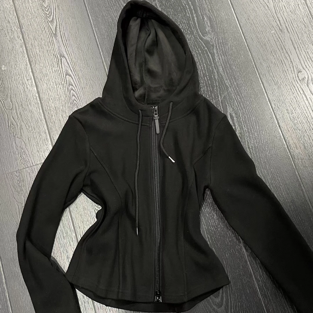 【 雨•美 推荐 】B05黑色连帽拉链上衣外套