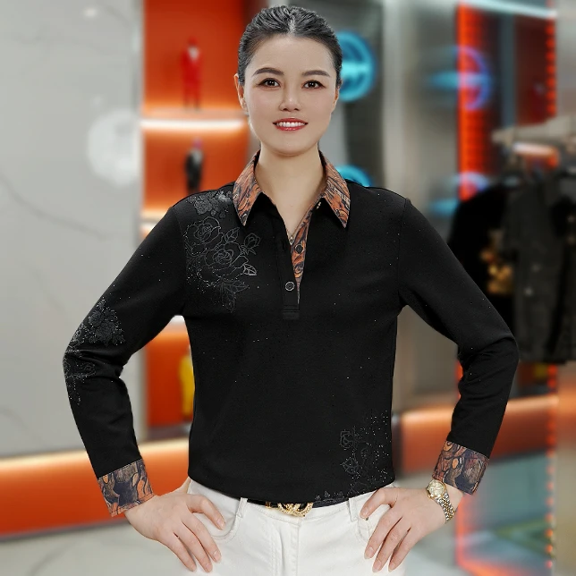 【宝格百莉】秋季男士新款轻奢时尚亲肤柔软透气百搭烫钻长袖卫衣