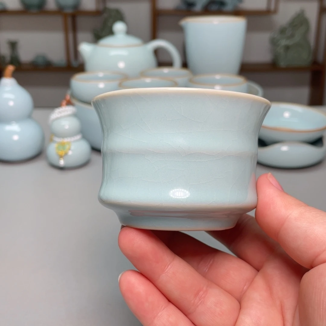 瓷张君老师竹节杯带礼盒