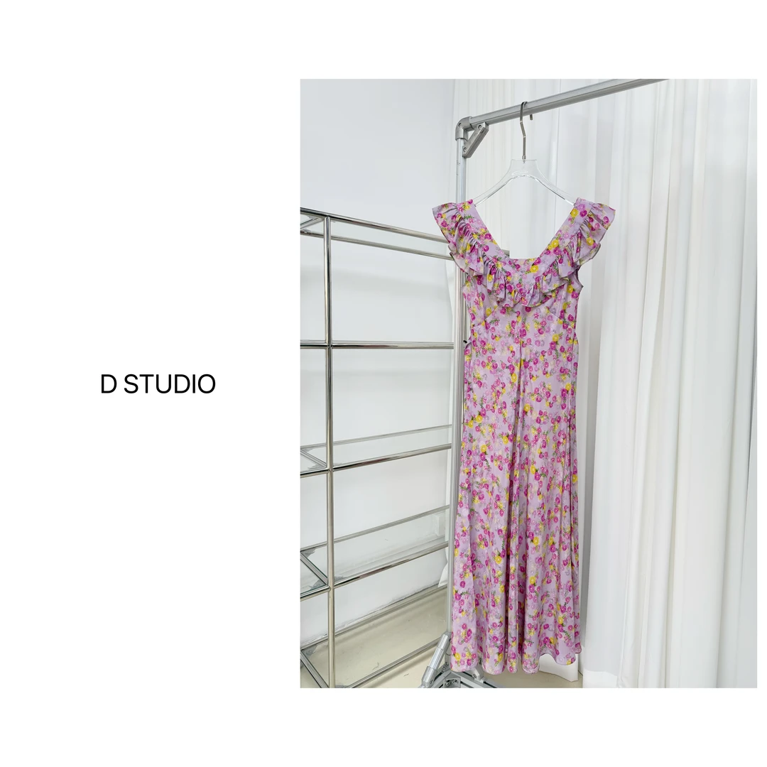 D STUDIO 碎花真丝连衣裙 D2508