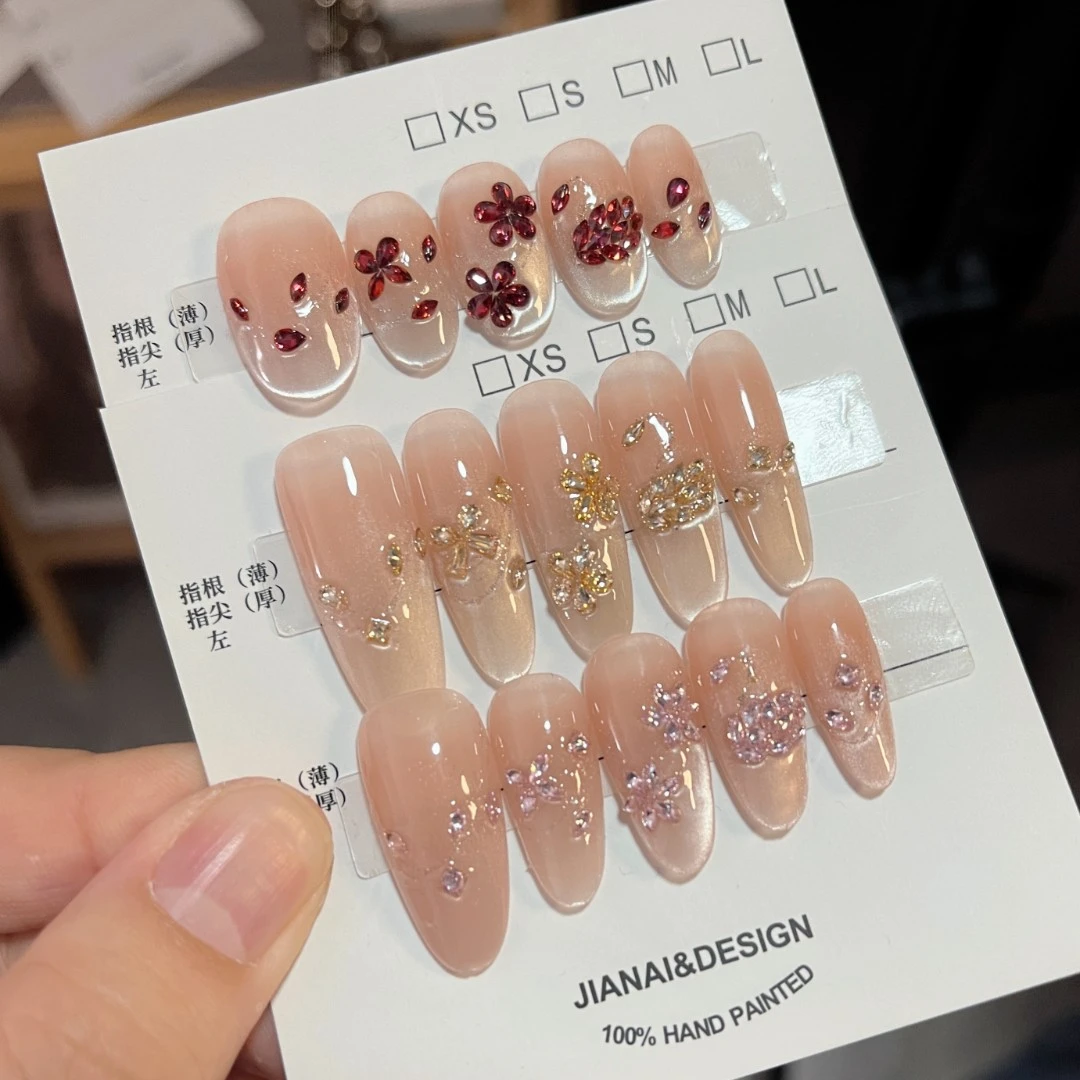 【优雅天鹅】闪亮天鹅钻钻纯手工穿戴甲 2635