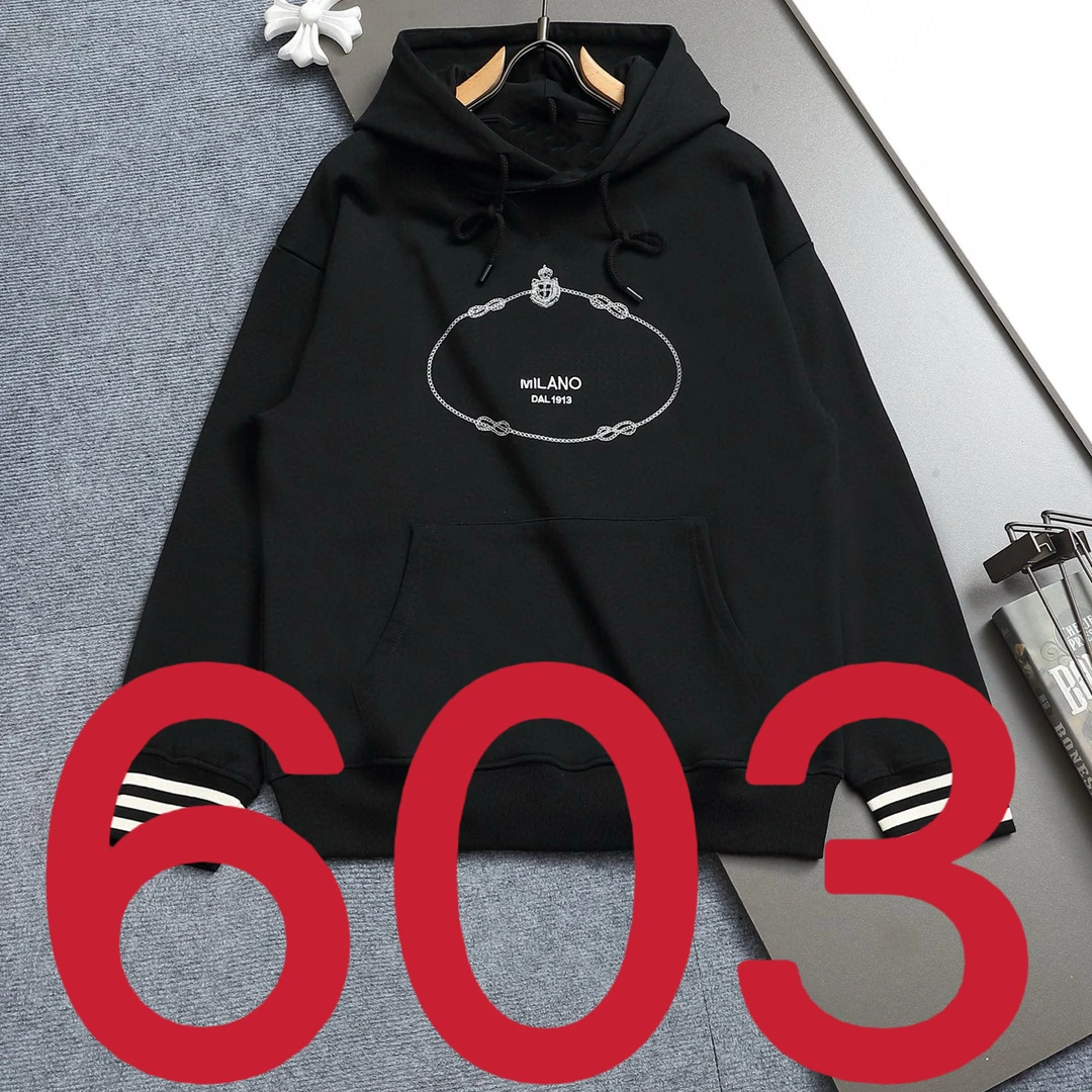 经典刺绣连帽卫衣 603