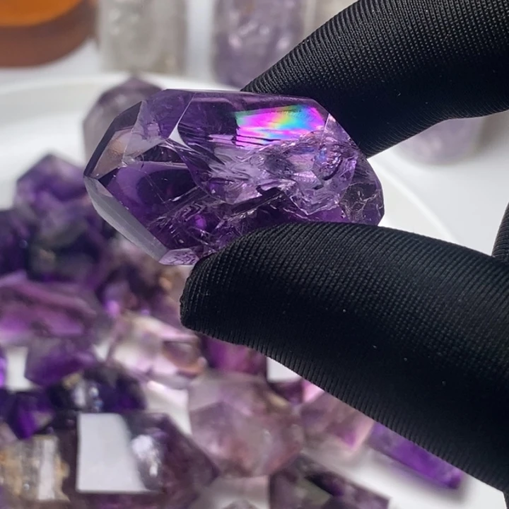 紫晶珠宝半成品未镶嵌爆彩紫水晶