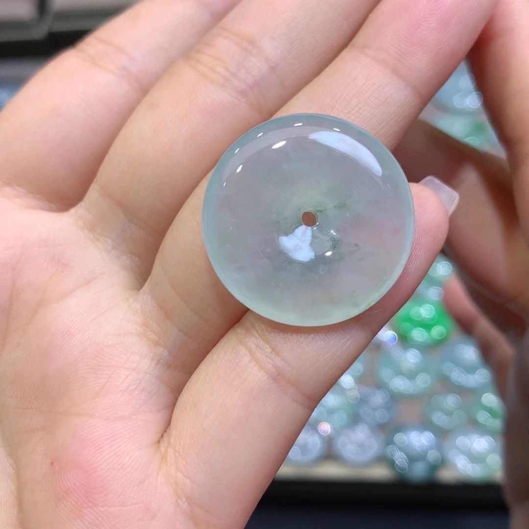 翡翠未镶嵌颈饰平安扣24.6*5.9