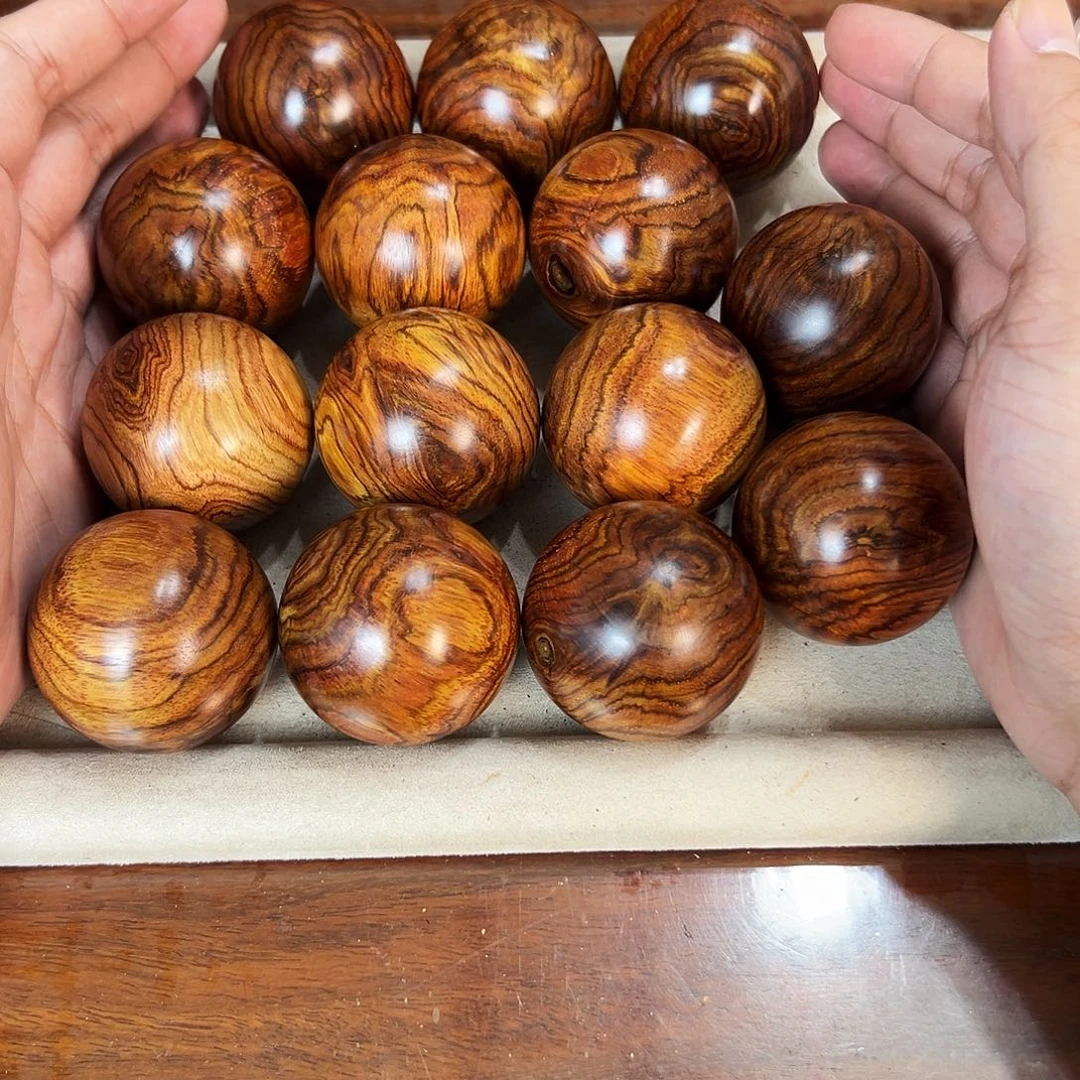 黄花梨/降香黄檀其他45mm圆珠手球一对