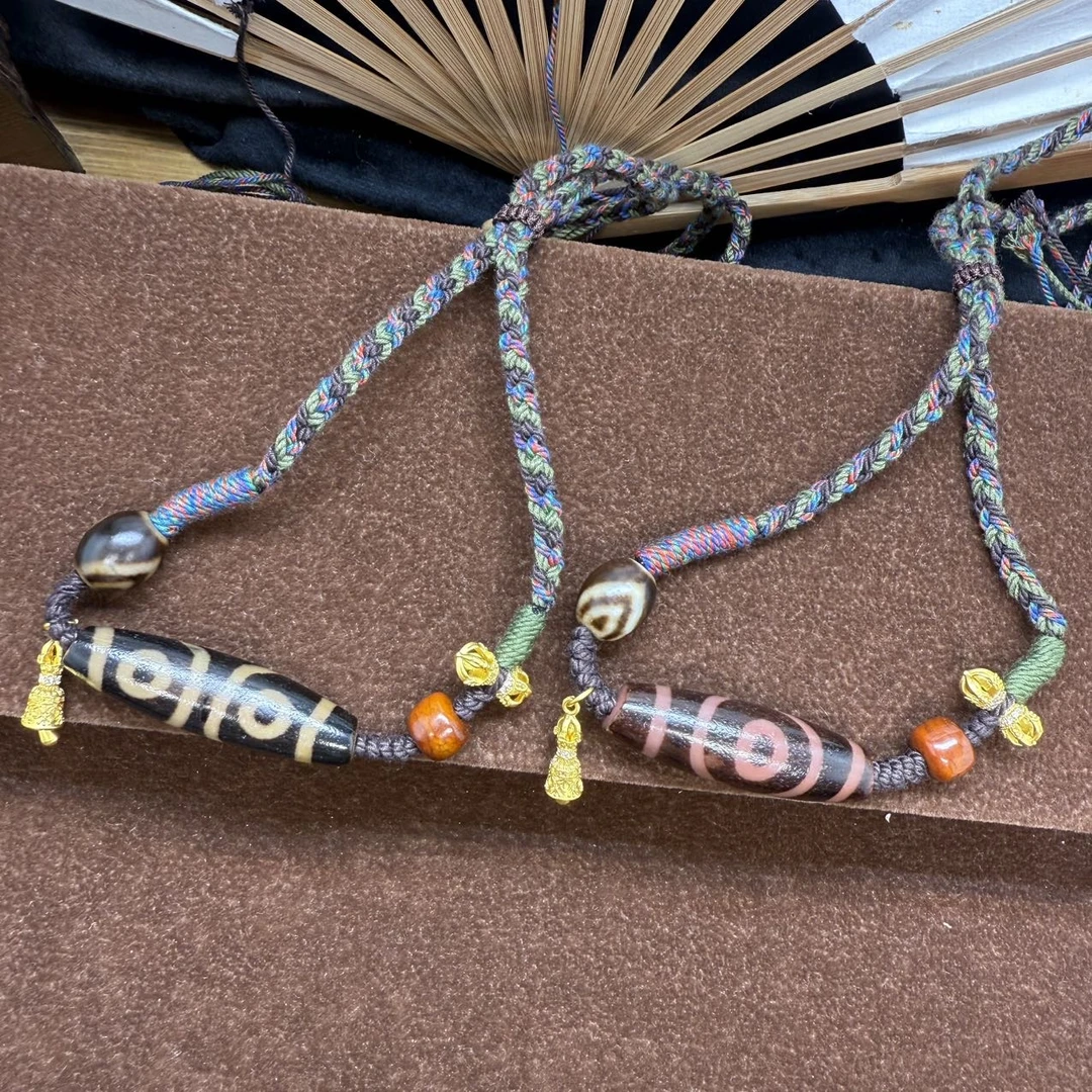 【地主专属】12 H40886-玛瑙DIY脖挂（三眼）-多样性发其一-45*13mm