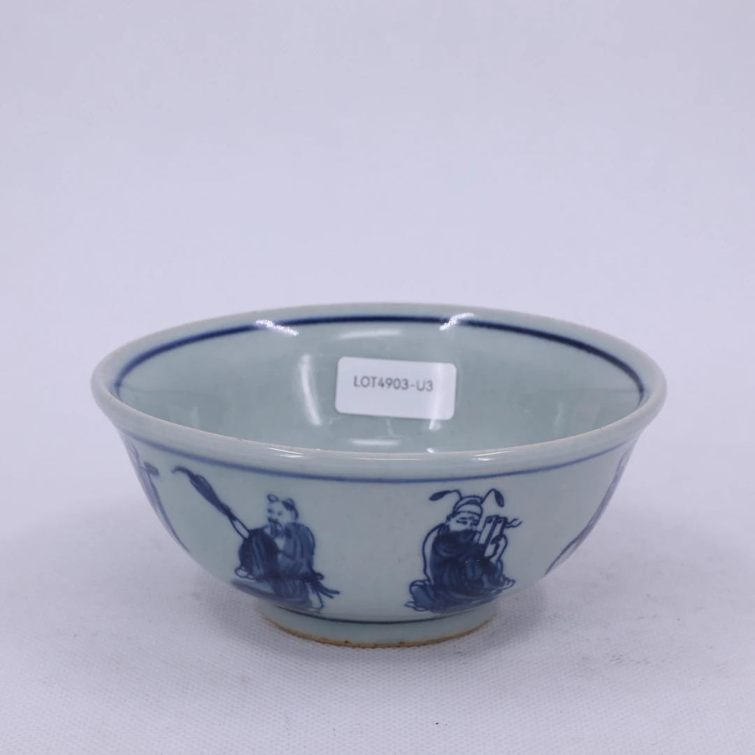 古陶瓷/青花八仙人物碗LOT4903