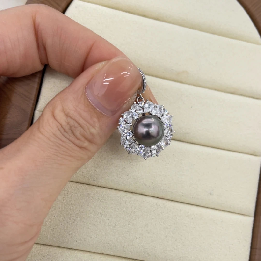 银S925镶嵌海水珍珠颈饰