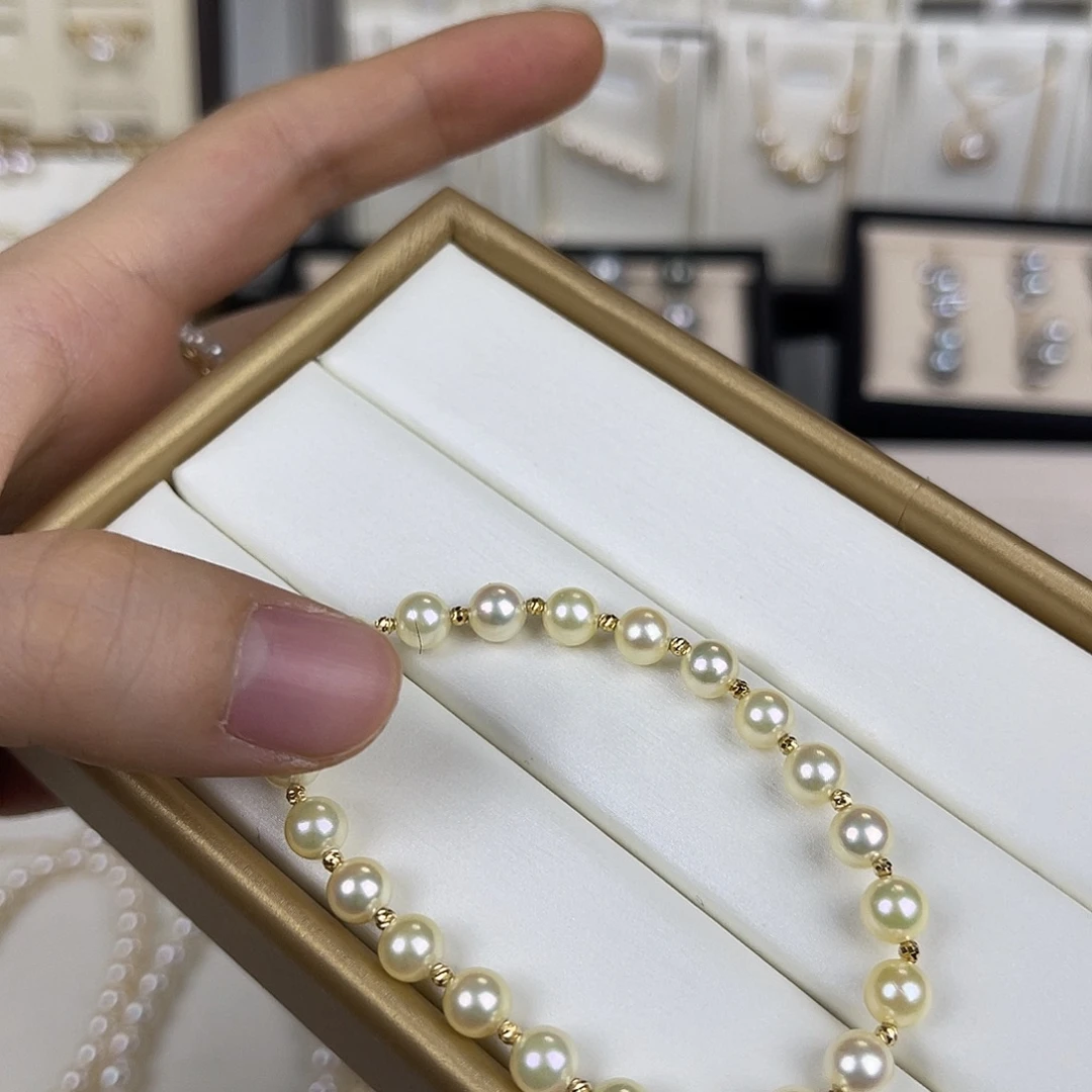 海水珍珠18K金镶嵌手绳