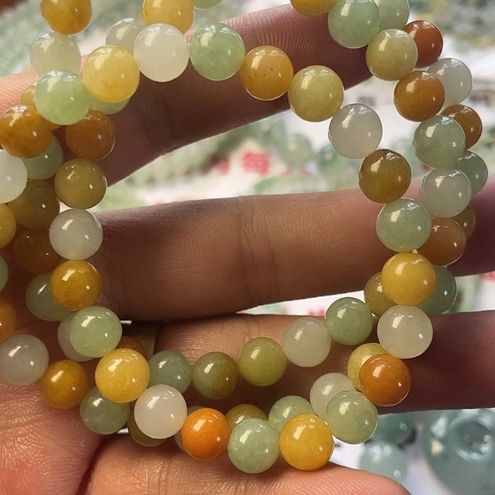 用***仁定制翡翠未镶嵌缅甸翡翠珠串