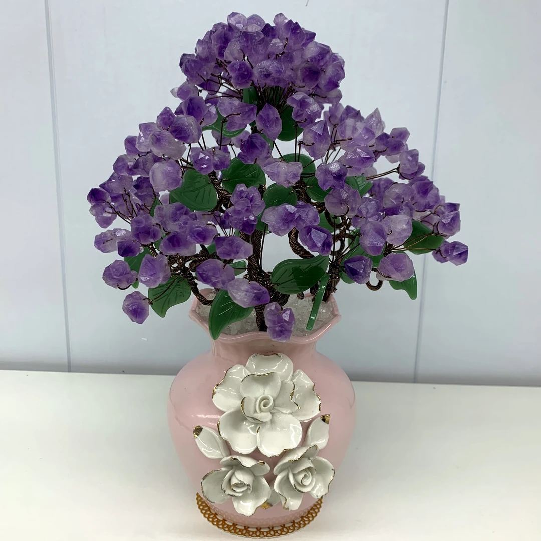 【晶之运】蒸蒸日上紫水晶创意家居客厅玄关办公室桌面招财装饰品