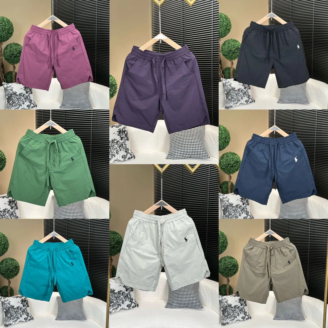 2025年夏季速干透气短裤刺绣薄款男夏季短裤外穿纯色百搭（6218）