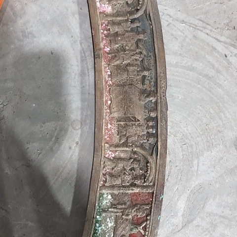 风车木（黑檀木）老木雕老人物花板