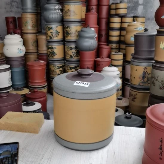 茶叶罐紫砂八饼装茶叶罐098