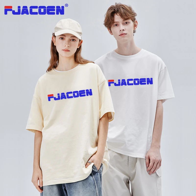 斐家联名百灵达刺绣重磅纯棉潮流宽松百搭男女t恤短袖打底衫3001