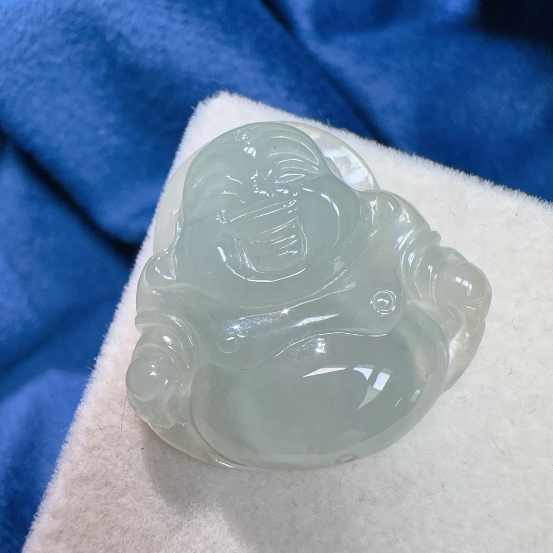 【伟伟鉴定】翡翠 糯冰 佛公 吊坠23/24/5