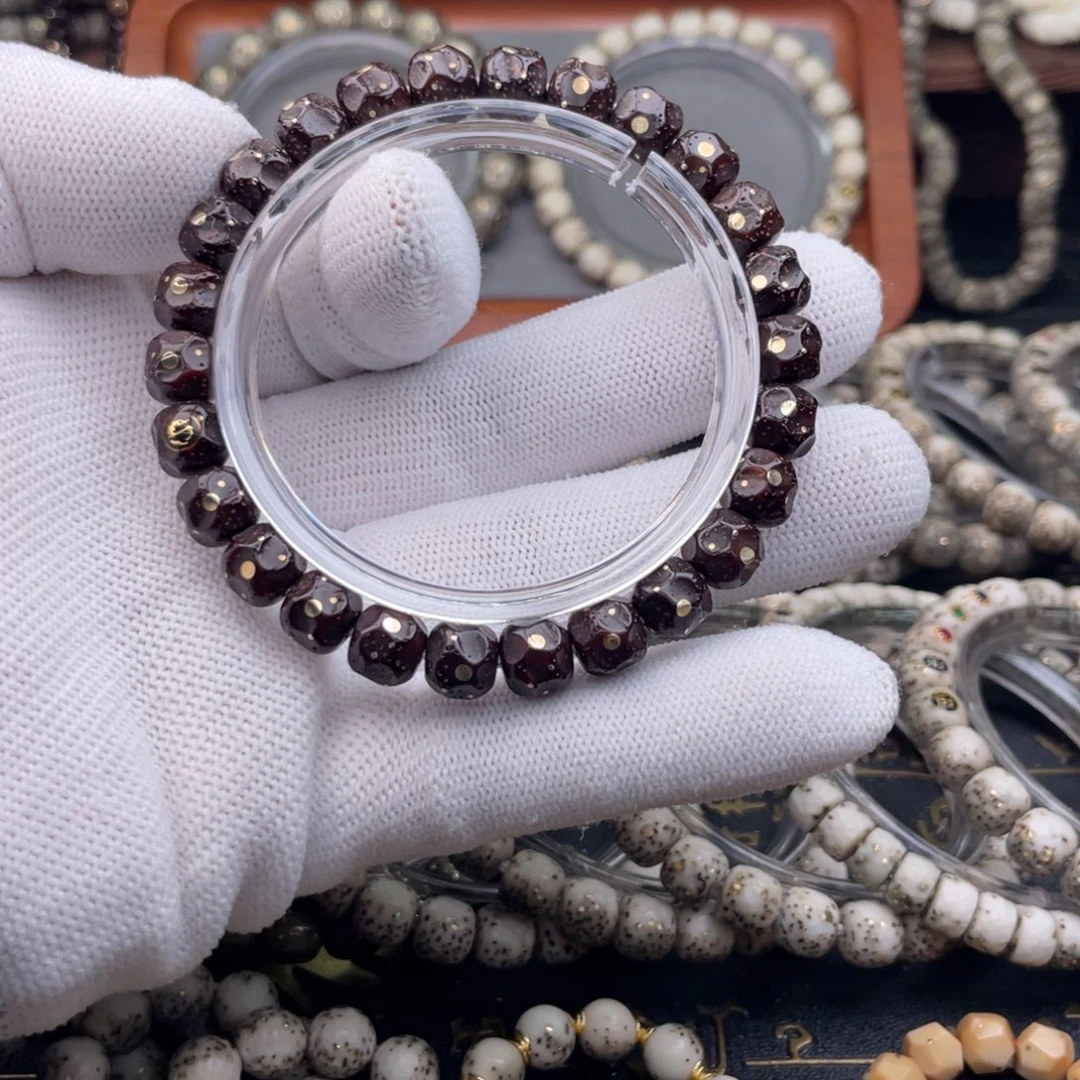 手串星月菩提纯天然黑金星月手工无相手串