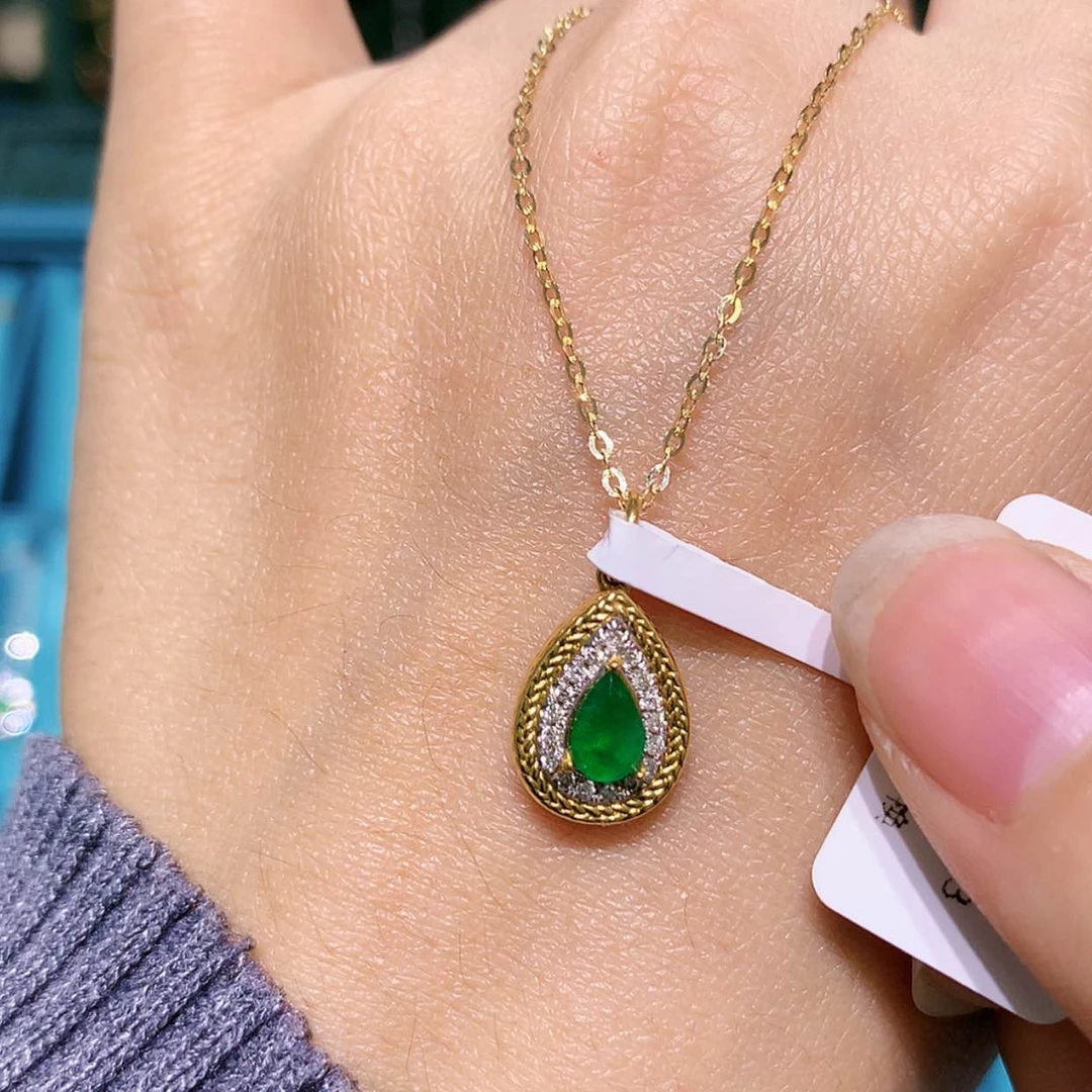 【闪购商品】祖母绿颈饰18K金镶嵌